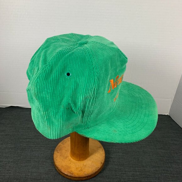 Vintage Newport Cigarettes Kelly Green Corduroy Snapback Hat 90s - Picture 6 of 16